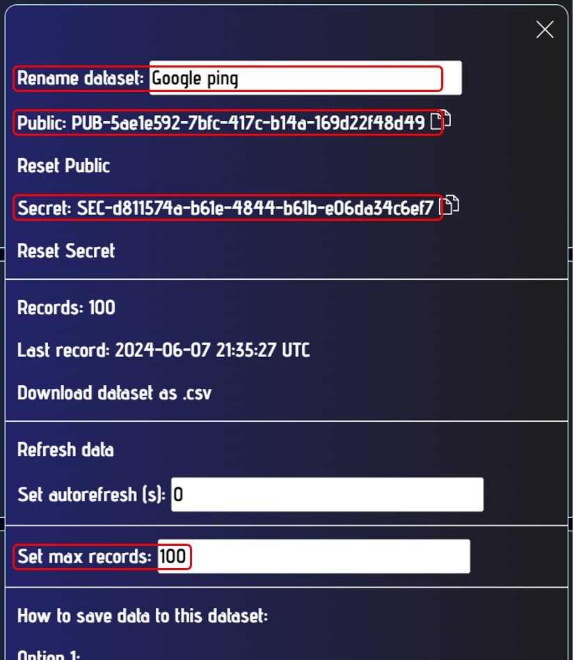 Dataset set up